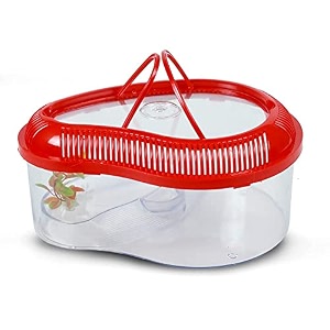 pawing medium acrylic turtle tank stylish portable reptile habitat with climbing platform and self-watering feature multicolour