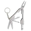 7 in 1 Multi-Functional Hand Tool Kit Keychain Pocket Size Multi Plier with in-Built Torch - Multicolor - Nylon Carry Pouch Included (2)