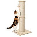 PAWSCRAT 32-Inch Tall Cat Scratching Post, 5.5-Inch Diameter, Sisal, Beige