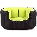 Pawsome Polyester Reversable Dual Color Green &amp; Black Ultra Soft Ethnic Desingner Bed for Dog &amp; Cat (Export Quality)- Medium