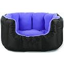 Pawsome Polyester Reversable Dual Color Royle Blue &amp; Black Ultra Soft Ethnic Desingner Bed for Dog &amp; Cat (Export Quality)- Large