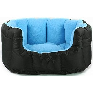 pawsome polyester reversable dual color sky blue amp black ultra soft ethnic desingner bed for dog amp cat export quality- medium