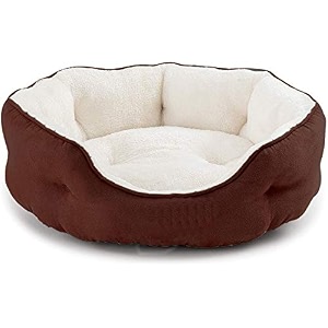 pawsome round cat bed for indoor cats clearance washable dog bed for puppy and kitties with slip-resistant bottom plush flannel pet supplies xxxl brown