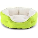 PAWSOME Round Cat Bed for Indoor Cats Clearance Washable Dog Bed for Puppy and Kitties with Slip-Resistant Bottom, Plush Flannel Pet Supplies Large Green