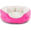 PAWSOME Round Cat Bed for Indoor Cats Clearance Washable Dog Bed for Puppy and Kitties with Slip-Resistant Bottom, Plush Flannel Pet Supplies XL Brown