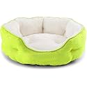 PAWSOME Round Cat Bed for Indoor Cats Clearance Washable Dog Bed for Puppy and Kitties with Slip-Resistant Bottom, Plush Flannel Pet Supplies XXL Green