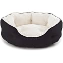 PAWSOME Round Cat Bed for Indoor Cats Clearance Washable Dog Bed for Puppy and Kitties with Slip-Resistant Bottom, Plush Flannel Pet Supplies XXL Black