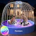Pawtners 79" Foldable Dog Pool with Sprinkler & RGB LED Light, Blue