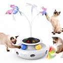 Pawtners Cat Toys, Automatic Interactive Kitten Toys for Indoor Cats, White