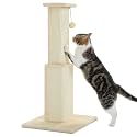 PAWZ Road Cat Scratching Post 32” Tall Square Cat Scratcher - Beige