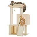 PAWZ Road Large Cat Tree, 45" Heavy Duty Cat Tower with Dual Condos, Beige