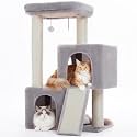 PAWZ Road Large Cat Tree, 45" Heavy Duty Cat Tower with Dual Condos, Gray