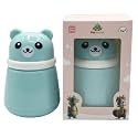 Baby Powder Puff Box – Bear Design | 4 Pax Parrot Characters Stickers for Baby | Refillable Dispenser with Soft Applicator for Newborns & Infants | Compact & Travel-Friendly Containr (Turquoise)