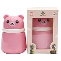 Baby Powder Puff Box – Bear Design | Refillable Dispenser with Soft Applicator for Newborns &amp; Infants | Compact &amp; Travel-Friendly Container (Pink)