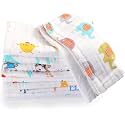 PAXCOO 2 pc Baby Muslin Washcloths100 Cotton