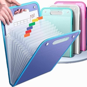 paxcoo vertical file folder organizer for desk 13 pocket accordion expanding a4 document holder stand office file rack for papers magazines amp notebooks space saving desk file organizer for home