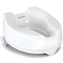 PAXMAX Commode height Raiser/Toilet Seat Elevator riser without Lid plastic, portable, lightweight extender commode seat (White, 6 Inch)
