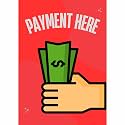 Pay Here Sign Board Sticker 29 x 20 CM | Self Adhesive Business Payment Sign | Peel &amp; Stick with 4 Pre-Drilled Holes | Shop, Office, Counter Display Signage (Pay Here, A4 - Medium - 1 Piece)