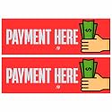 Pay Here Sign Sticker Board 20.5 x