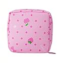 PayPie Sanitary Napkin Storage Bag, Portable Menstrual Pad Bag Tampons Collect Bags, Zipper Nursing Pad Holder Tampon Bag Sanitary Organizer for Women and Girls, 12 * 12 * 4 cm (Pink Strawberry)