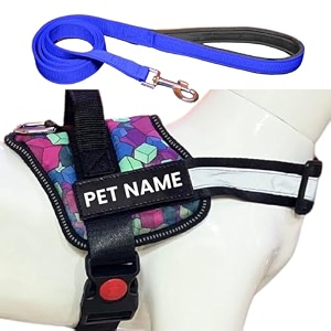 customized dog harness for small puppy  personalized dog harness for shih tzu no pull adjustable xs blue-diamond for 2-5 kg dogs