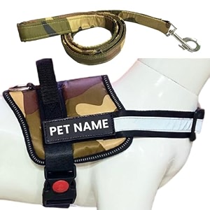 customized dog harness with leash  dog harness with name  personalized dog vest harness no pull adjustable xs army for 2-5kg pets