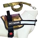 Customized Dog Harness with Leash | Dog Harness with Name | Personalized Dog Vest Harness, No Pull, Adjustable (XS, Army, for 2-5KG Pets)