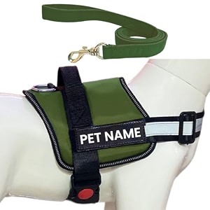 customized dog harness for small puppy  personalized dog harness for shih tzu no pull adjustable xs olive-green for 2-5 kg dogs