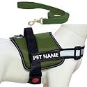 Customized Dog Harness for Small Puppy | Personalized Dog Harness for Shih tzu, No Pull, Adjustable (XS, Olive-Green, for 2-5 KG Dogs)