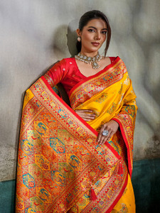 Pbs Prints Printed Banarasi Satin Saree