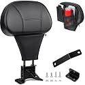 PBYMT Driver Rider Backrest, Adjustable Rider Driver Backrest with Storage Fit for Harley Davidson Touring Road Glide Electra Glide Road King Street Glide 1988-2024 (Black)