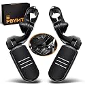 PBYMT Highway Pegs Long Angled 304 Stainless Steel, Highway Footpegs Footrest Fit For 1''&1.25''(25/32mm) Crash Bars Compatible with Harley Davidson Touring Black