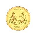 PC Jeweller Laxmi Ganesh Yellow Gold Coin 1 gram 24K (995) | 24 kt Gold Coin for Birthday, Wedding, Akshaya Tritiya & Festive Gift, Laxmi Ganesh Impression