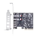 PCIe USB3.2 Gen 2 Adapter Card 5 Port Expansion for Desktop Computers with 3 USB C and 2 USB A