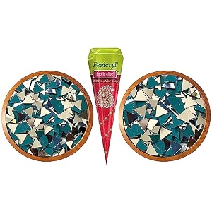 pd craftozone 2 different varient mirror kit for craft work mud art lippan art fabric art madala artjewellery making 210 pieces 105 each fabric glue cone combo of 2 - trianglegreen