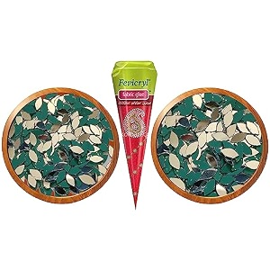 pd craftozone 2 different variety mirror kit for craft work mud art ideal for jewellery making 210 pieces 105 each with fabric glue cone combo of 2 - eyegreen