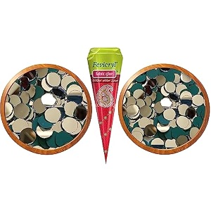 pd craftozone 2 different variety mirror kit for craft work mud art lippan fabric madala artjewellery making 210 pieces 105 each with glue cone combo of - round silver