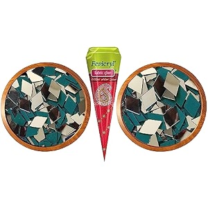 pd craftozone 2 different variety mirror kit for craft work mud art lippan art fabric art madala artjewellery making 210 pieces 105 each fabric glue cone combo of 2 - diamond