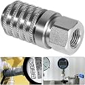 PD242 Series PD Steel Hydraulic Test Port and Diagnostic Equipment Quick Connect Coupler with Female Pipe Thread, 1/8" Body Size, 1/4" - 18 NPTF Thread Size, 2.12" Length