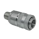 PD243 Series PD Steel Test Port and Diagnostic Equipment Female Hydraulic Couplers with Male Pipe Thread, Hydraulic Quick Disconnect Coupling, 1/8" Body Size, 1/4''-18 NPTF Thread Size, 2.1" Length