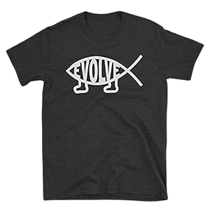 Mens Regular Fit Evolve Evolution Atheist Symbol