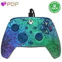 PDP Gaming REMATCH Enhanced Wired Gaming Controller: Licensed Xbox Series X|S Gamepad, Xbox One, PC, Mappable Back Buttons, Customizable Triggers, Audio Control, Companion App: Glitch Green/Blue