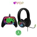 PDP Space Dust Bundle Pack: Rematch Glow Advanced Wired Controller &amp; AIRLITE Glow Wired Headset for Xbox Series X|S, Xbox One, &amp; Windows 10/11 PC, Licensed for Xbox
