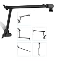 PDPBath Brass 16 Inch Shower Head Extension Arm, Upgrade Flexible Height & Angle Adjustable Shower Arm Extender with Lock Joints, for Fixed Shower Head & Handheld Shower Head, Matte Black