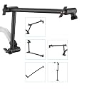 PDPBath Brass 16 Inch Shower Head Extension Arm, Upgrade Flexible Height & Angle Adjustable Shower Arm Extender with Lock Joints, for Fixed Shower Head & Handheld Shower Head, Oil Rubbed Bronze