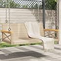 PE Rattan Patio Swing Bench, Porch Swing Chair Bench Without Hanging Chains for Outdoors, Courtyard, Garden, 42.9"x24.4"x15.7",-359