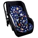 Pea Pod Baby Car Seat Head Support for Newborn, 2 in 1 Infant Car Seat Head Body Support for Boys Extra Soft Breathable Baby Car Seat Cushion Insert for Strollers, Swings, and Bouncers, Blue Space