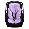 Pea Pod Infant Car Seat Insert 2-in-1 Baby Car Seat Head &amp; Body Support for Newborn Girl Reversible 3 Layer Warm Preemie Carseat Stroller Cushion Headrest with Soft Minky Dot Fabric, Pink Floral