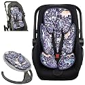 Pea Pod Infant Car Seat Insert 2-in-1 Baby Car Seat Head &amp; Body Support for Newborns abaoys Preemie Carseat Stroller Cushion Pad Headrest with Soft Minky Dot Fabric Backing, Cute Dinosaur