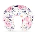 Pea Pod Nursing Pillow Cover for Baby Girl, Stretchy Removable Slipcover for Breastfeeding Pillows, Ultra Soft Comfortable Nursing Pillowcase, Baby Must Have (Pink Floral)